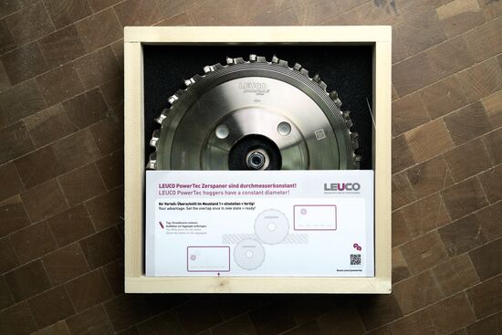 In future, machine operators will be able to make a note on the label provided of machine parameter settings when using a PowerTec for the first time. The constant diameter means that precisely this same value can then be used throughout the tool life of the hogger.