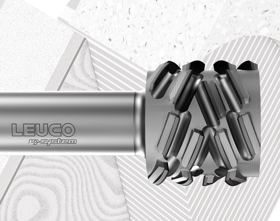For LEUCO p-System tools, the diamond-tipped blades are arranged at an axis angle of normally 70°, the wedge angle is greatly reduced. A technologically ingenious system that has made a name for itself in the industry and has made LEUCO a trend-setting company,” is the reason the jury gave for its decision.