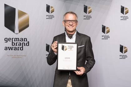 Wolfgang Maier, LEUCO Marketing Manager, accepted the German Brand Award at the award ceremony.