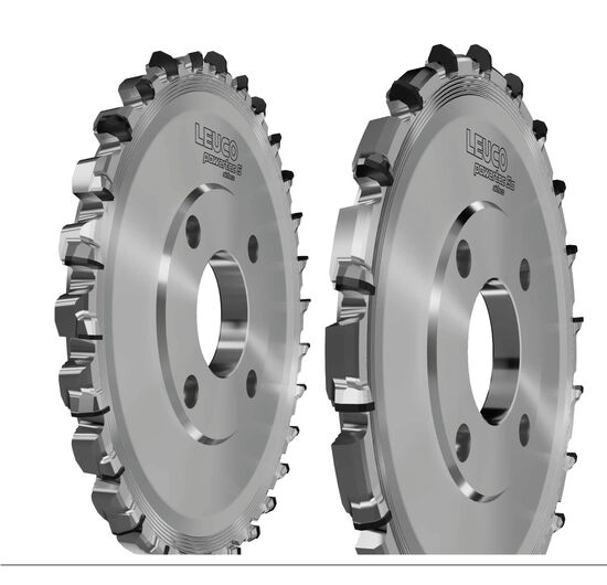 The improved cutter geometry improves the edge lives of the tried-and-tested PowerTec hoggers with their distinctive airFace design.<br />PowerTec 5 on the left, <br />PowerTec 5S on the right, with more hogging cutters